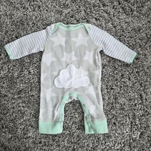 Cloud Island Mint and Gray Star Footie